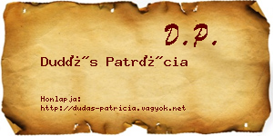Dudás Patrícia névjegykártya